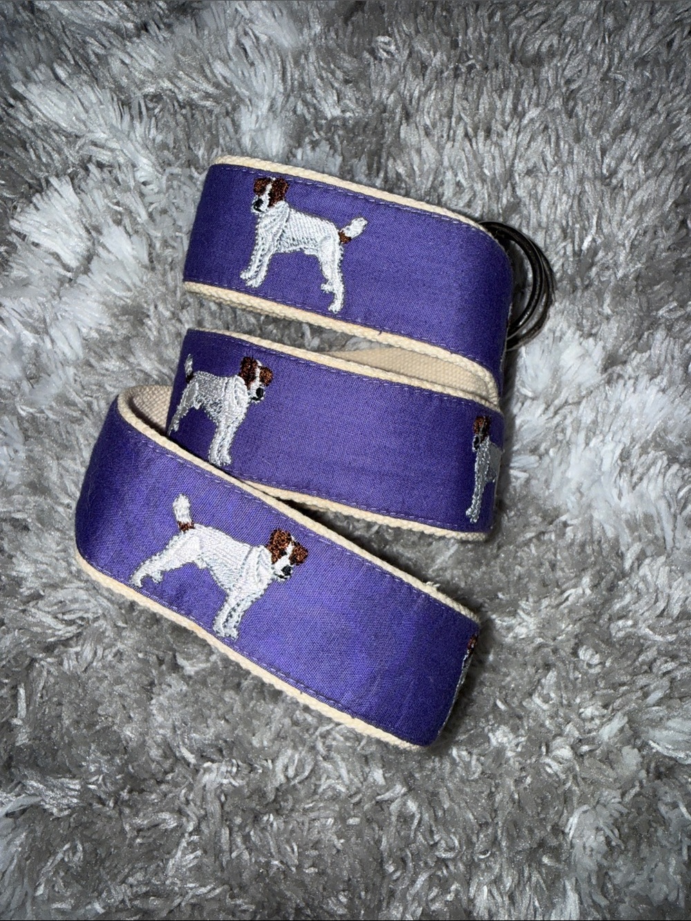 Vintage Belt featuring embroidered Jack Russel Terrier Dog